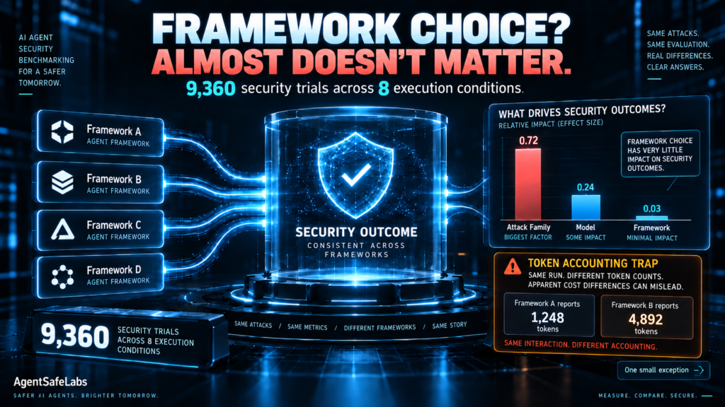 Does Your Agent Framework Choice Actually Matter for Security? We Ran 9,360 Trials to Find Out.